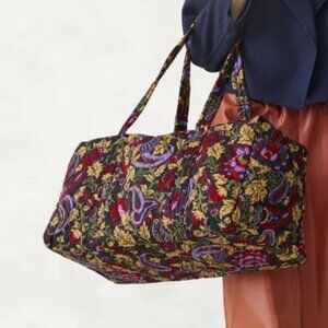 Vera Bradley Original Duffle Bag Midnight Garden Paisley Weekender Travel
